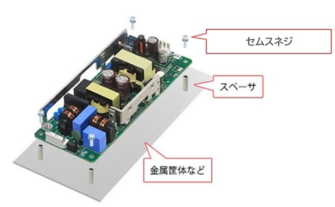 図2.基板単体電源の取付